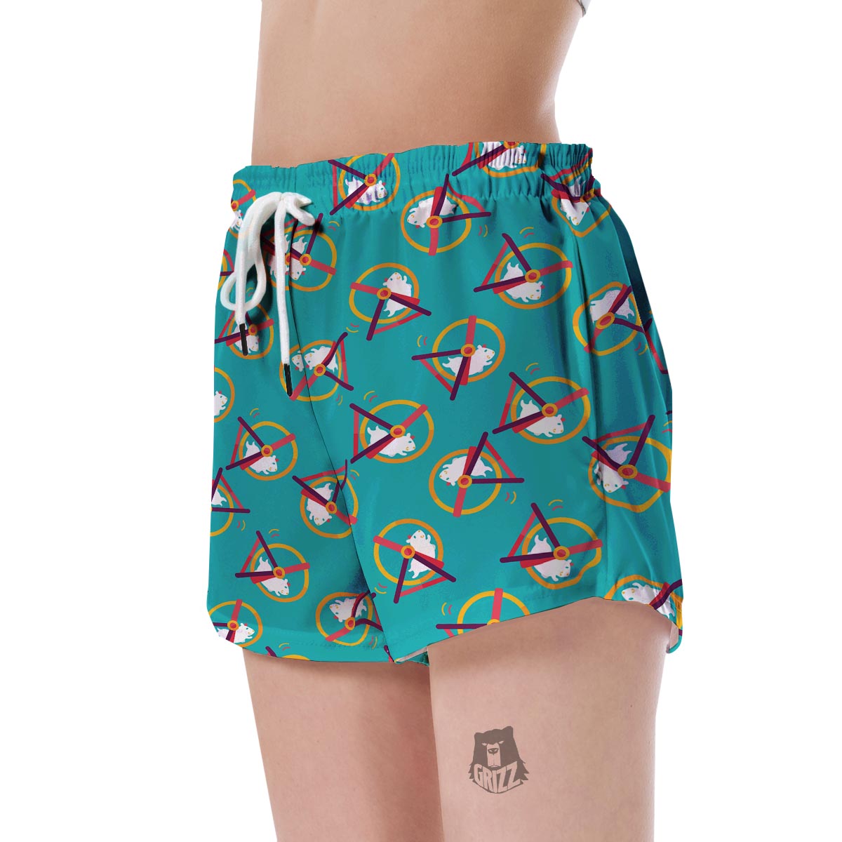 Hamster Pattern Print Women's Shorts-grizzshop