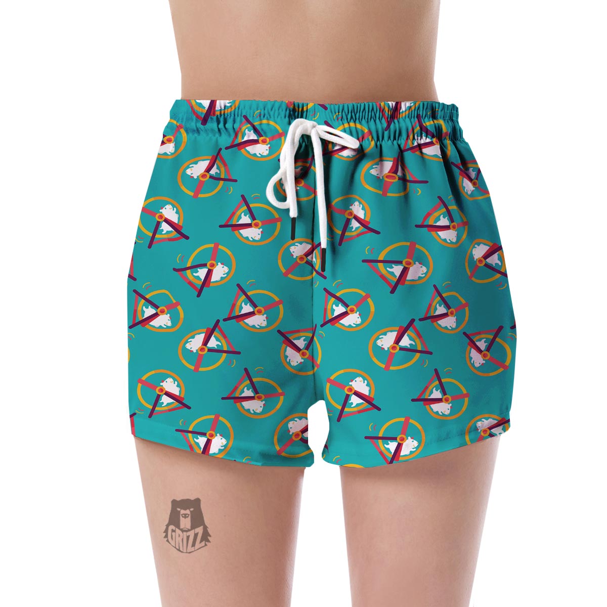 Hamster Pattern Print Women's Shorts-grizzshop