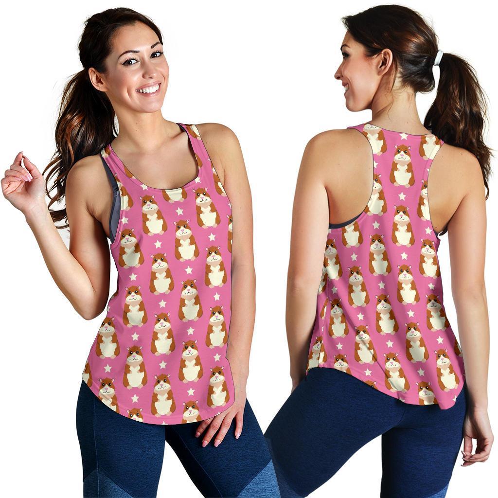 Hamster Print Pattern Racerback Tank Tops-grizzshop