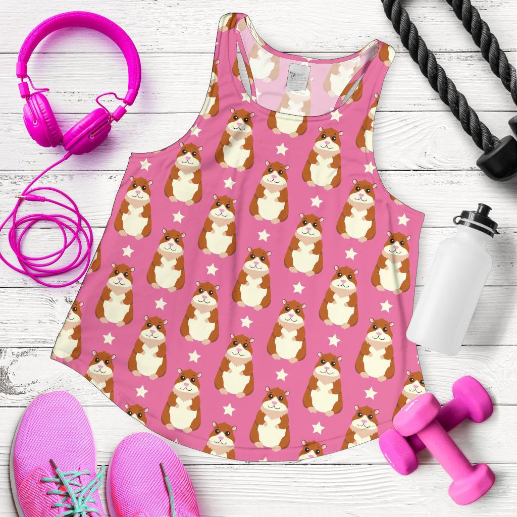 Hamster Print Pattern Racerback Tank Tops-grizzshop