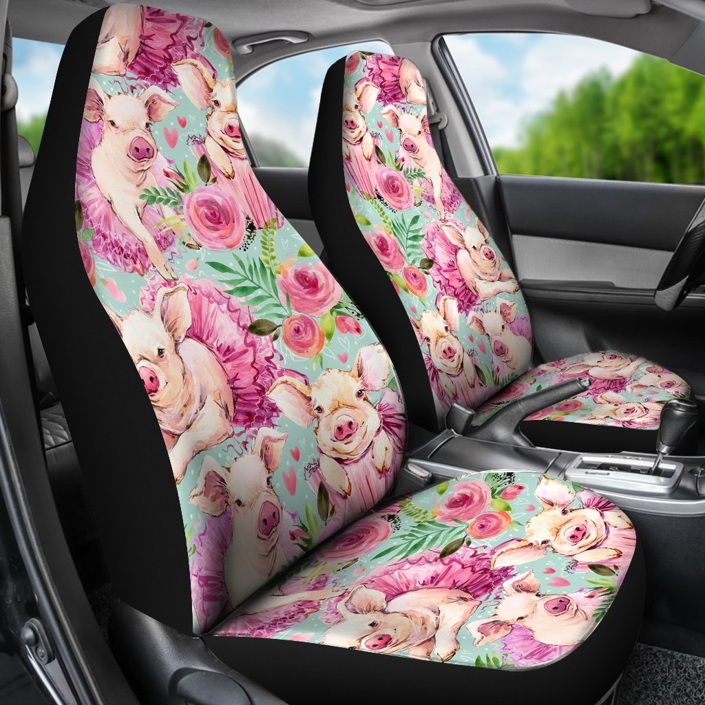 Hand Drawn Pig Pattern Print Universal Fit Car Seat Cover-grizzshop