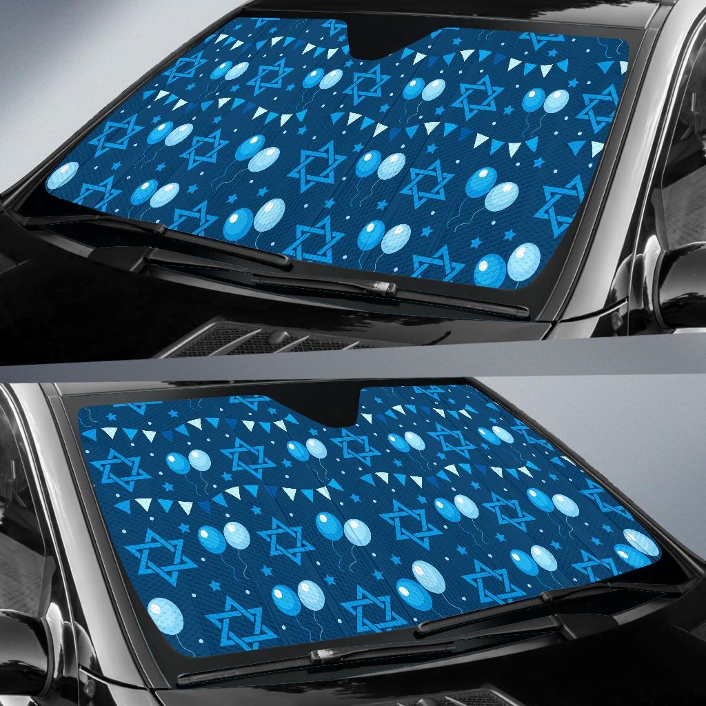 Hanukkah Balloon Print Pattern Car Sun Shade-grizzshop