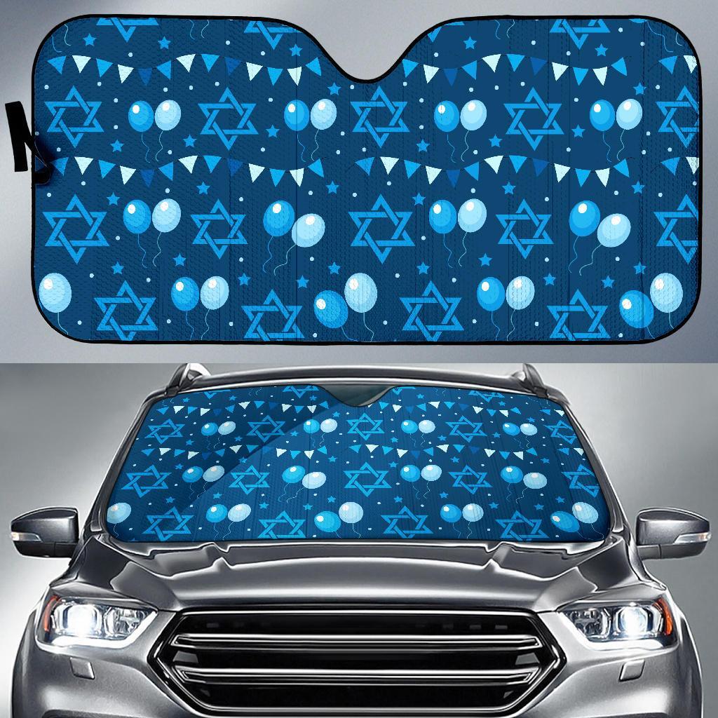 Hanukkah Balloon Print Pattern Car Sun Shade-grizzshop