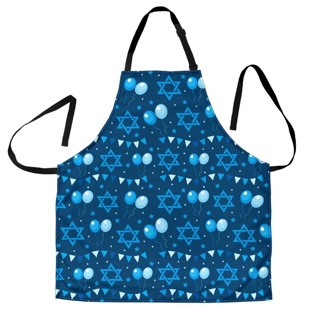 Hanukkah Balloon Print Pattern Men's Apron-grizzshop