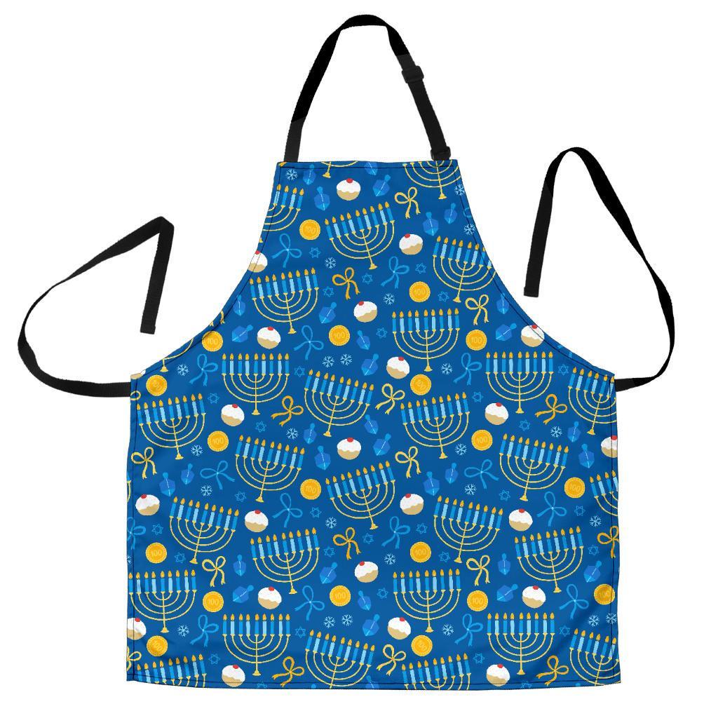 Hanukkah Pattern Print Men's Apron-grizzshop