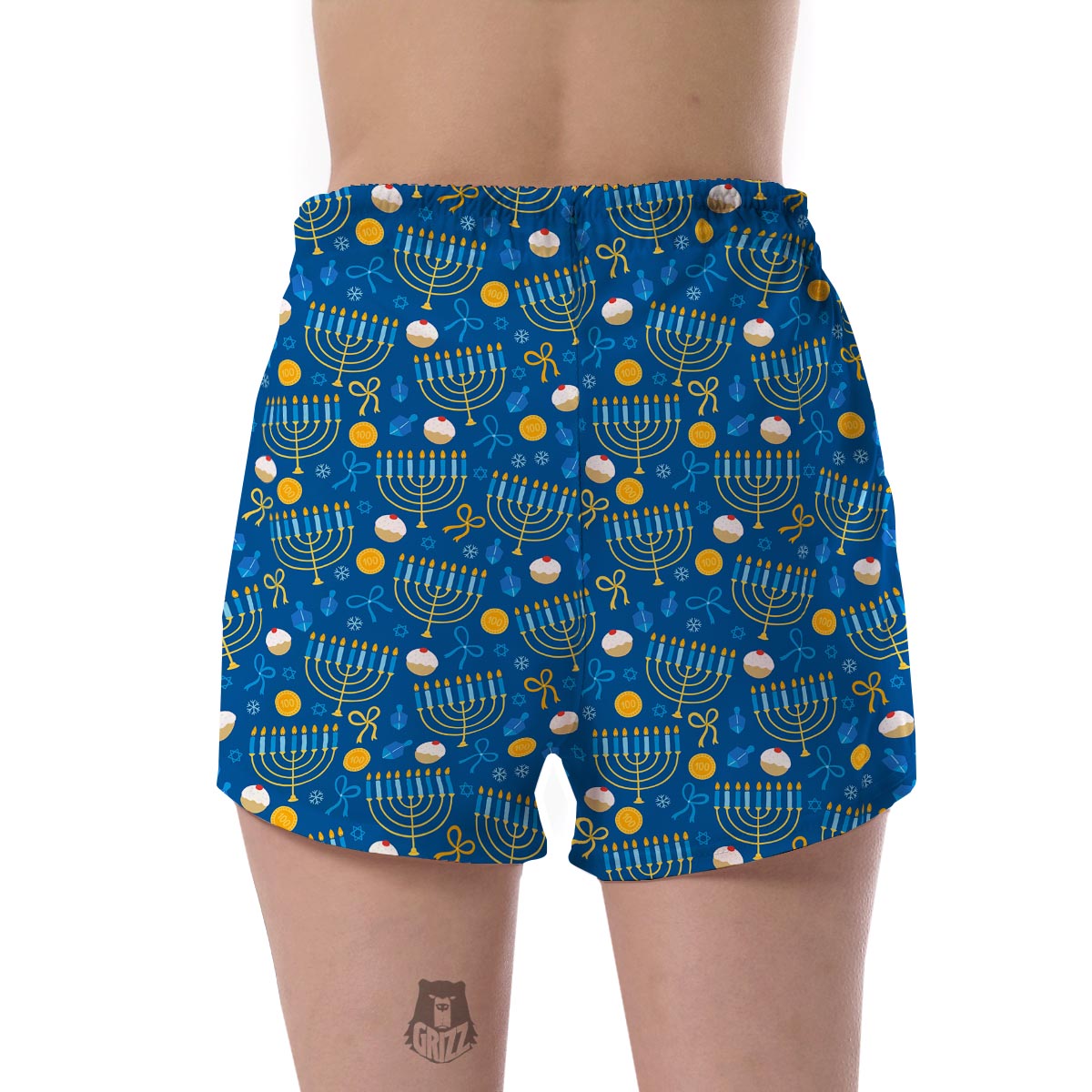 Hanukkah Pattern Print Women's Shorts-grizzshop