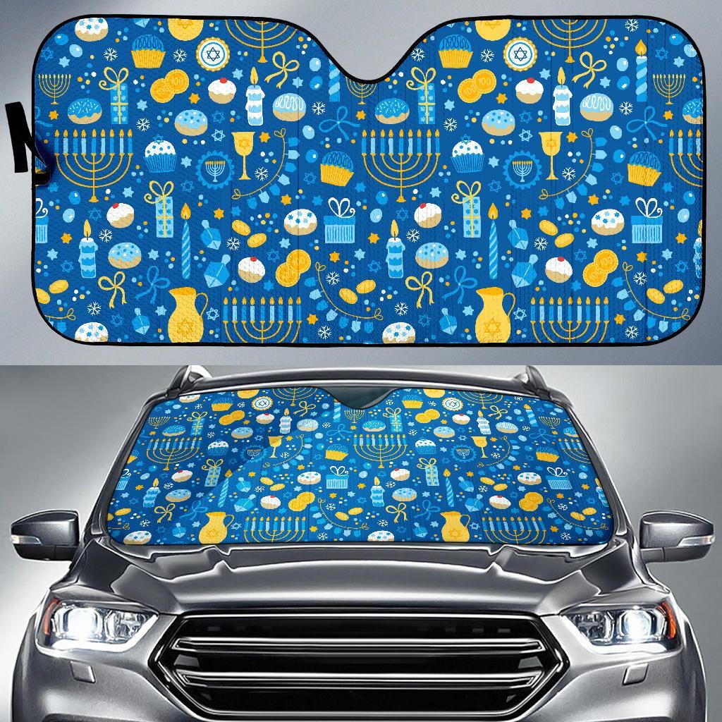 Hanukkah Print Pattern Car Sun Shade-grizzshop