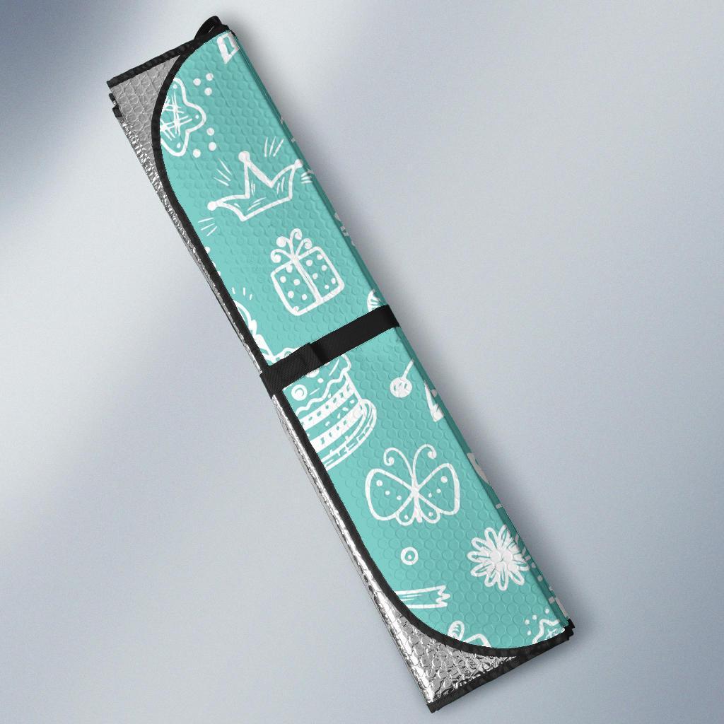 Happy Birthday Print Pattern Car Sun Shade-grizzshop