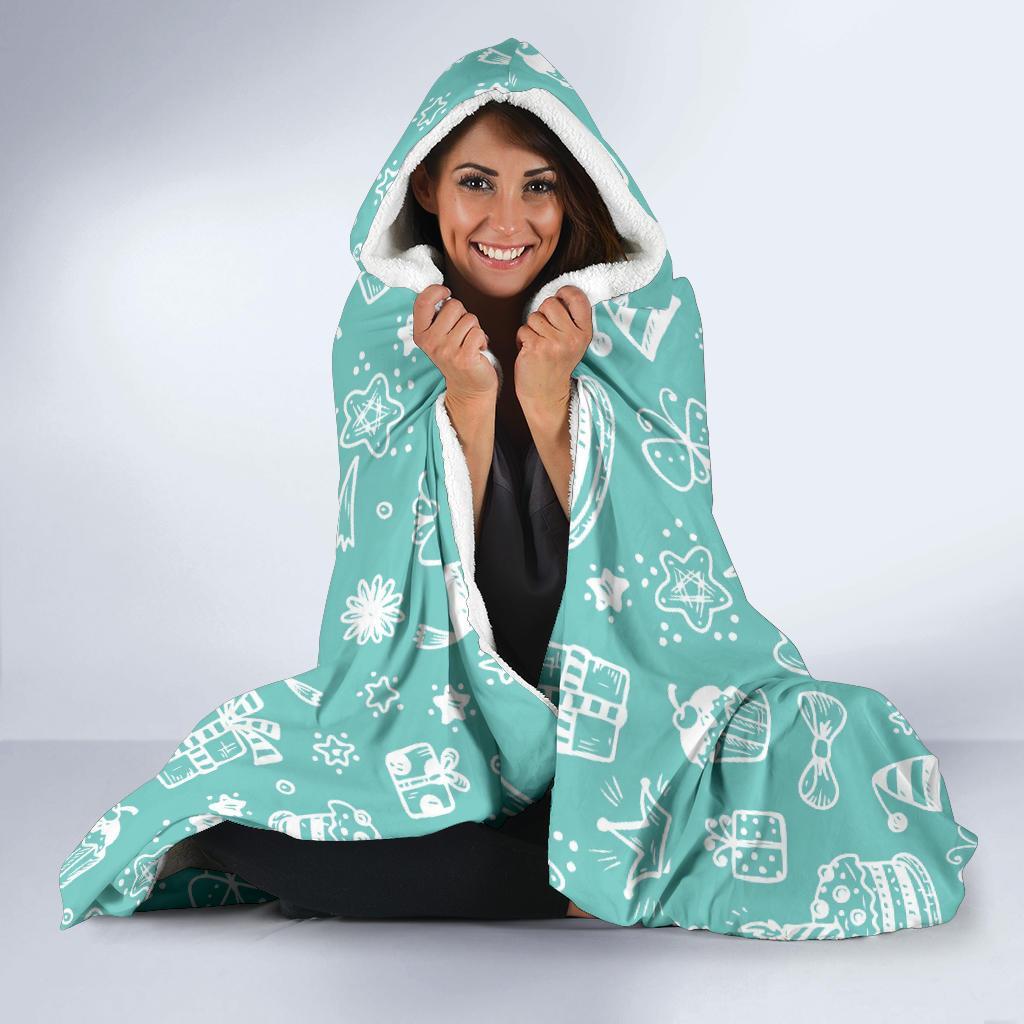 Happy Birthday Print Pattern Hooded Blanket-grizzshop