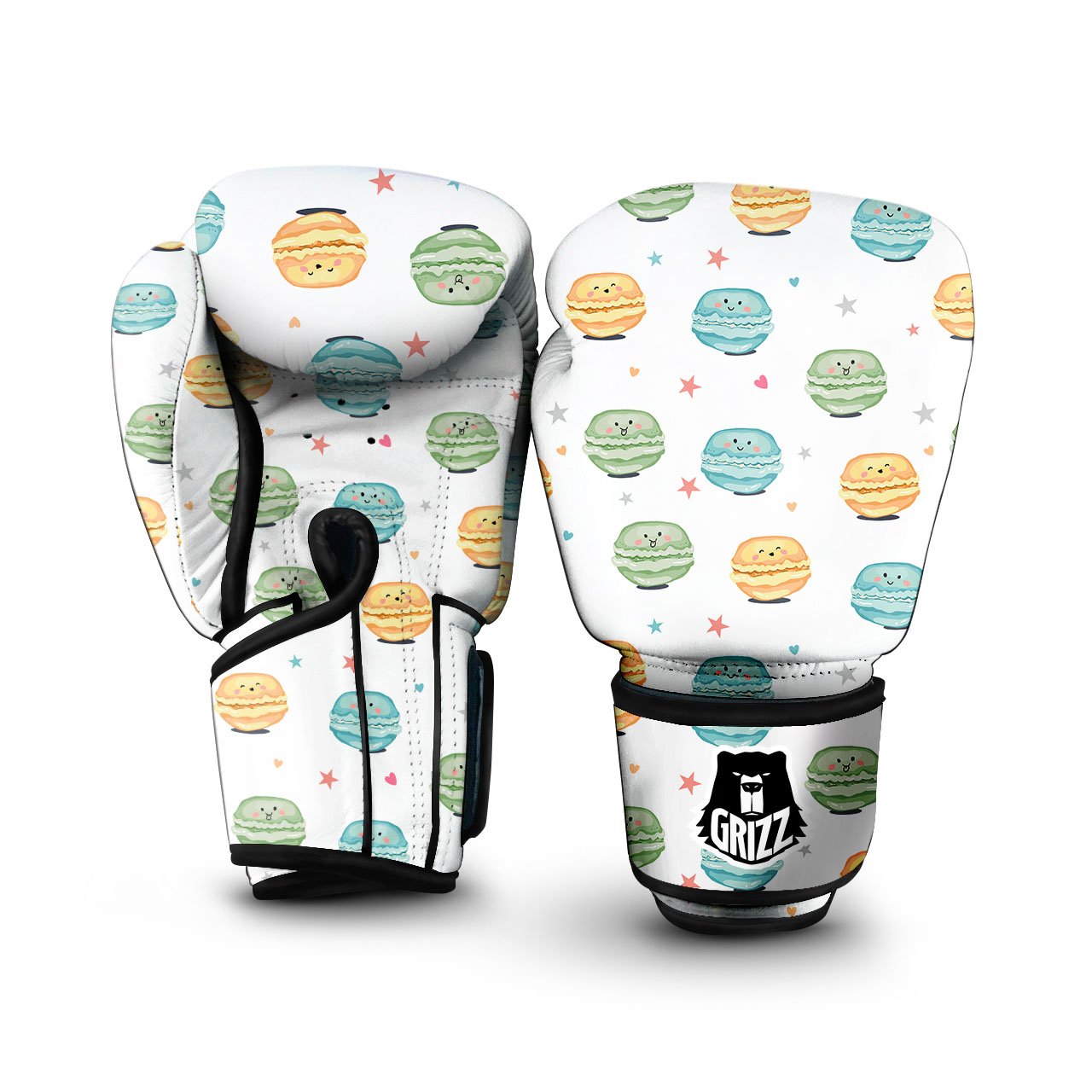 Happy Macarons Print Pattern Boxing Gloves-grizzshop
