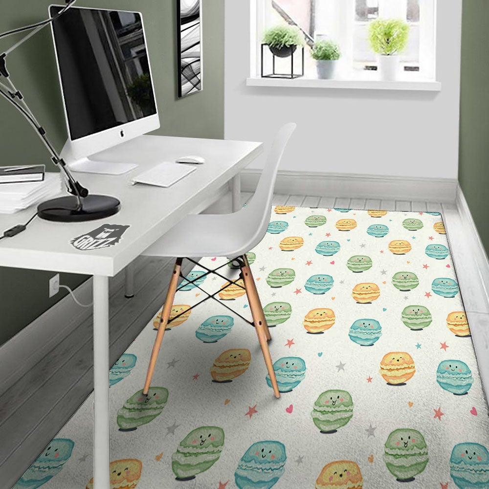 Happy Macarons Print Pattern Floor Mat-grizzshop