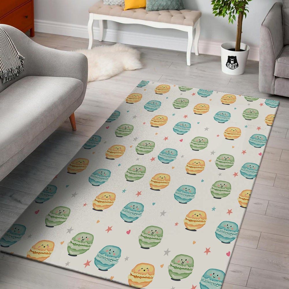 Happy Macarons Print Pattern Floor Mat-grizzshop