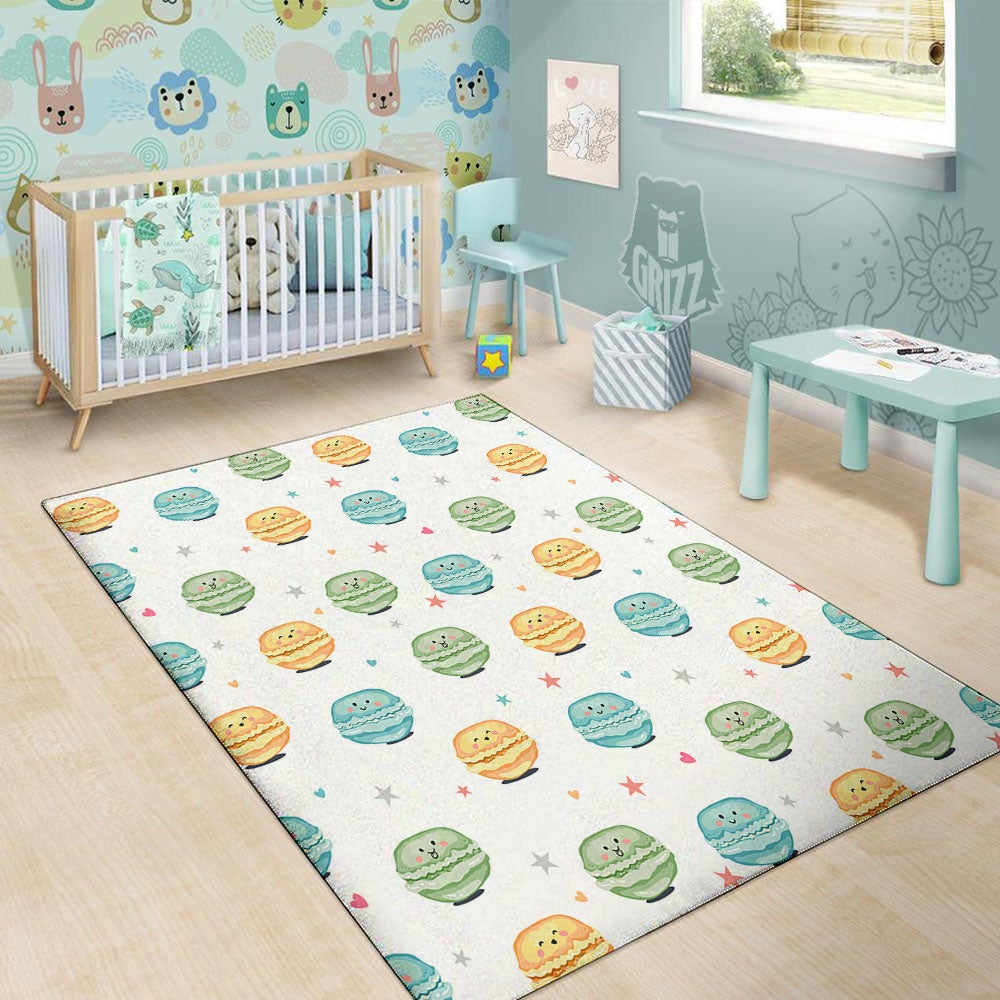 Happy Macarons Print Pattern Floor Mat-grizzshop