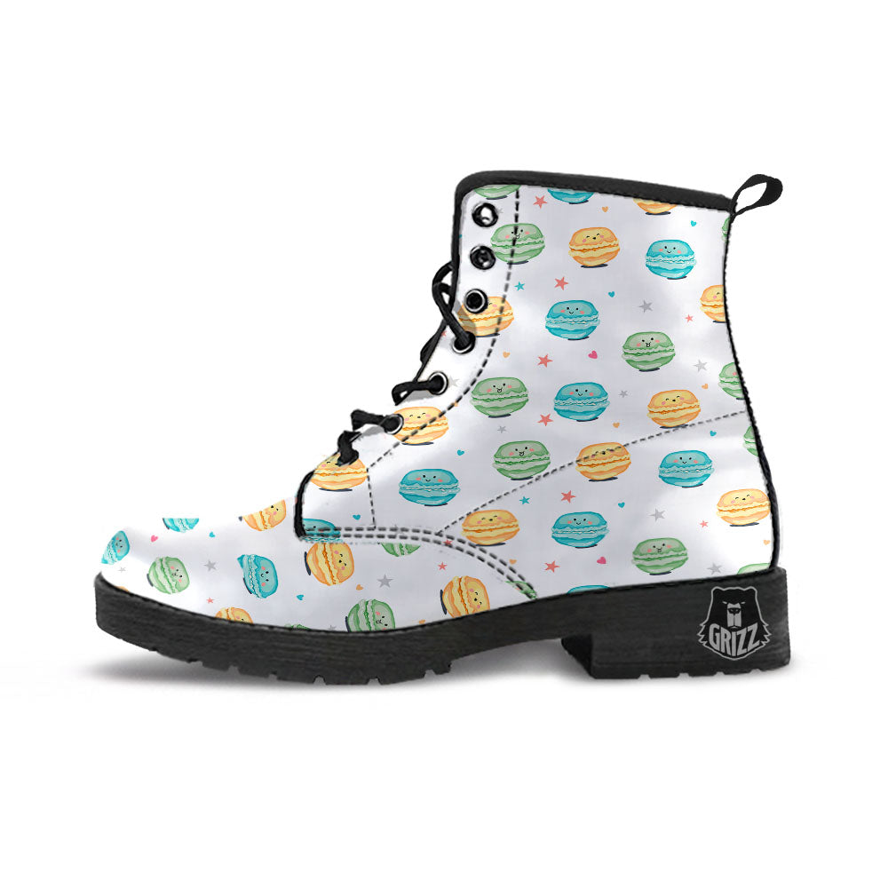 Happy Macarons Print Pattern Leather Boots-grizzshop