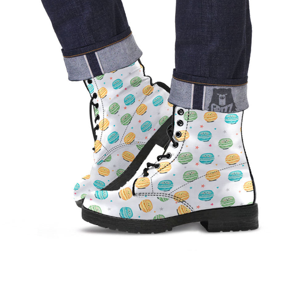 Happy Macarons Print Pattern Leather Boots-grizzshop