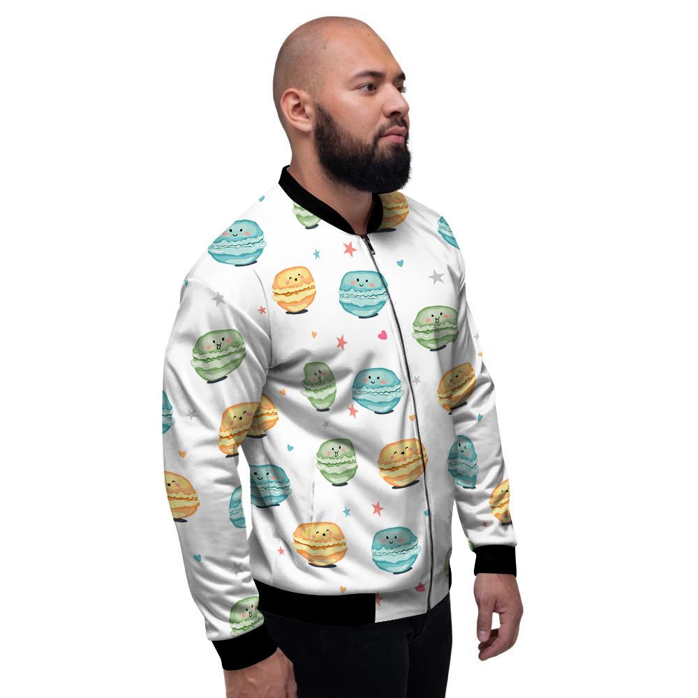 Happy Macarons Print Pattern Men's Bomber Jacket-grizzshop