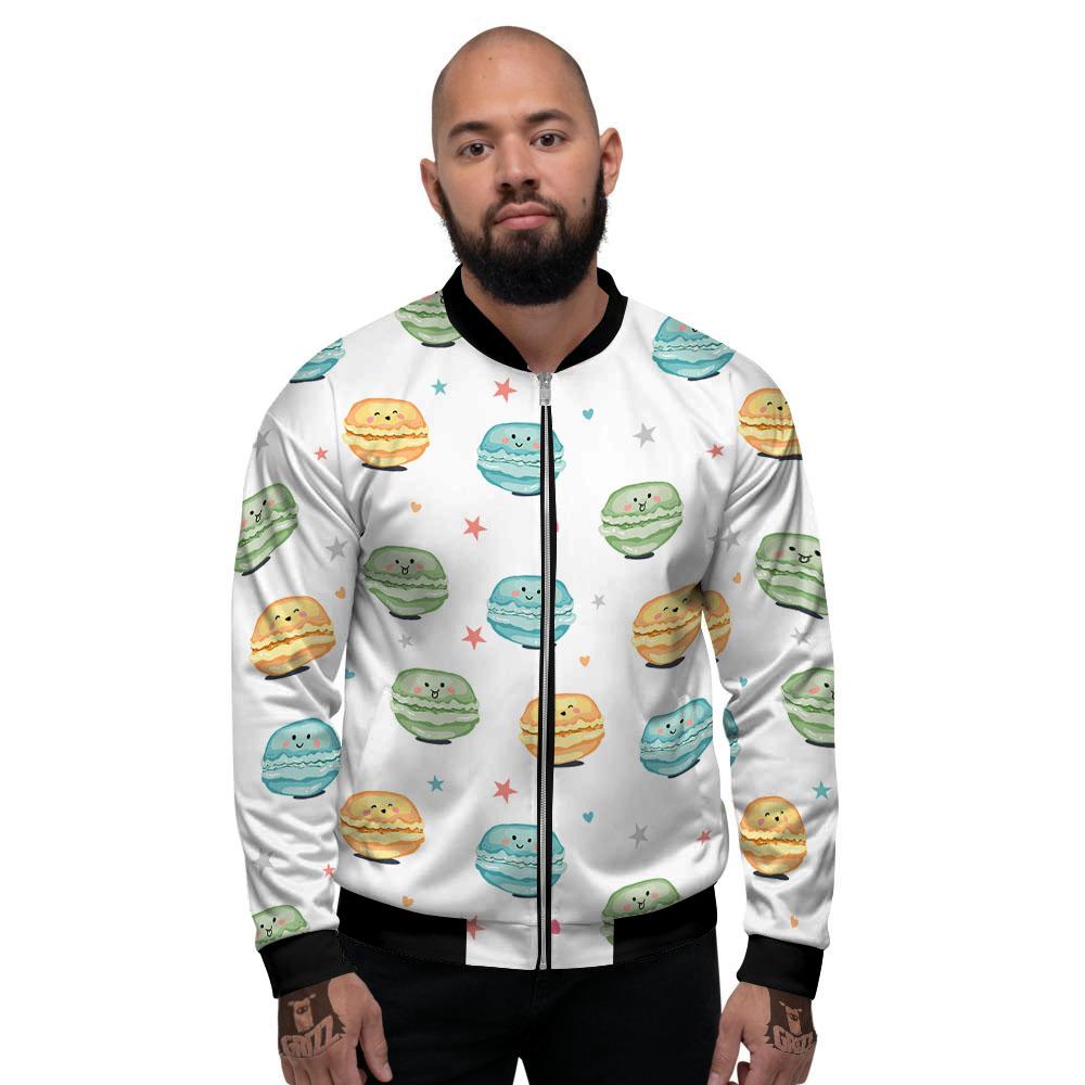 Happy Macarons Print Pattern Men's Bomber Jacket-grizzshop