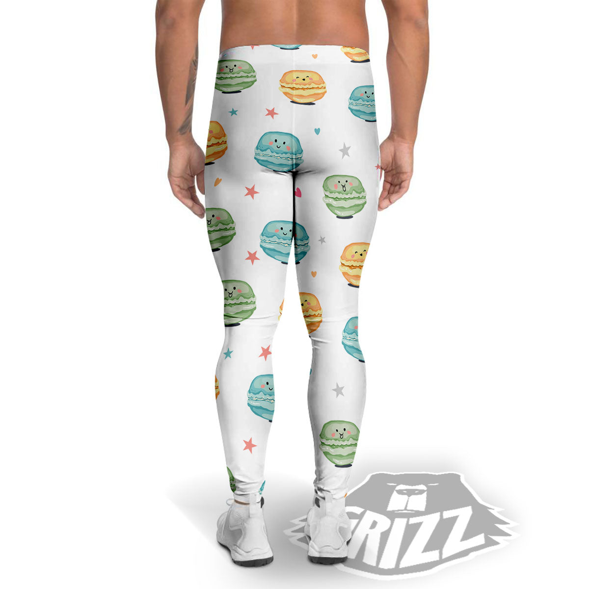 Happy Macarons Print Pattern Men's Leggings-grizzshop