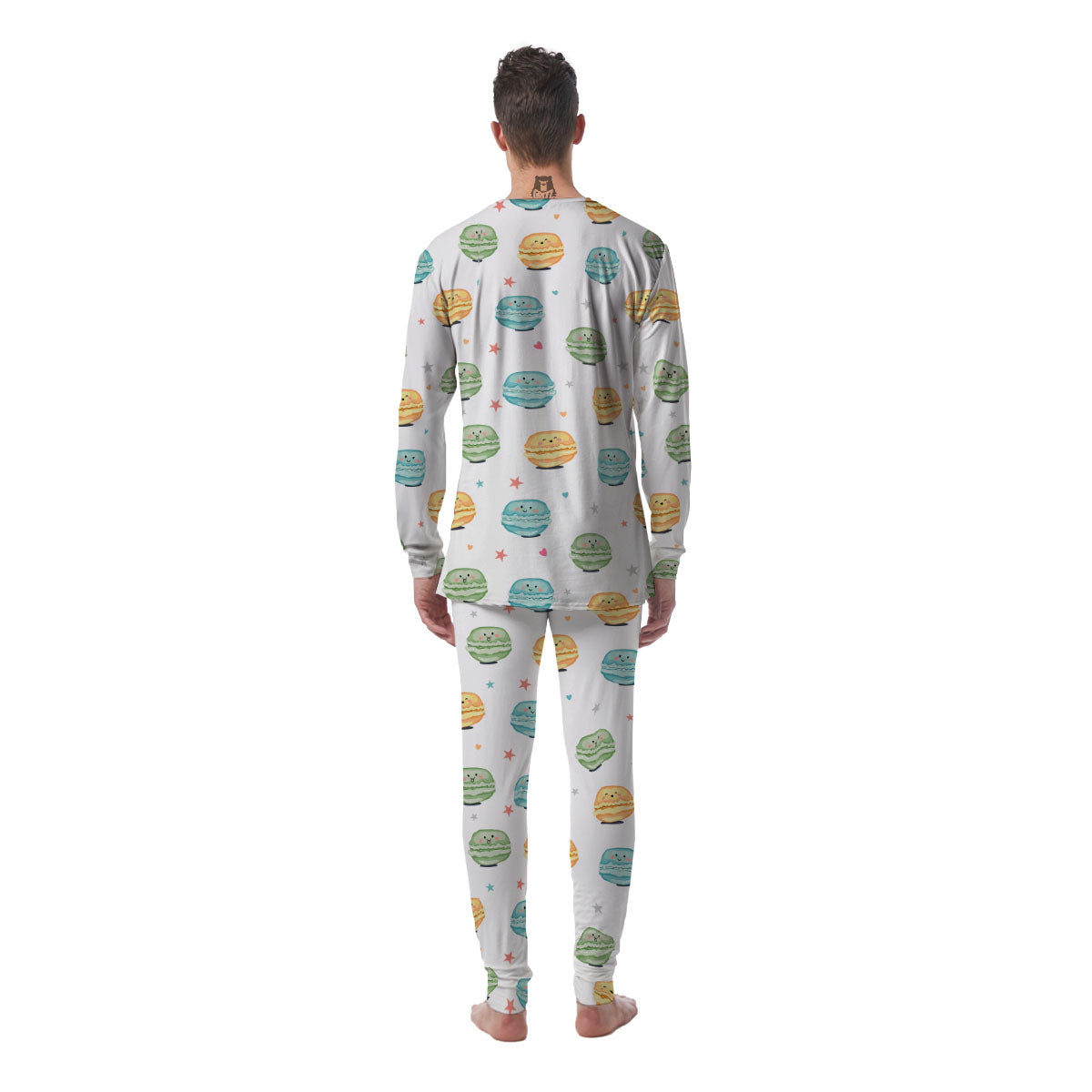 Happy Macarons Print Pattern Men's Pajamas-grizzshop