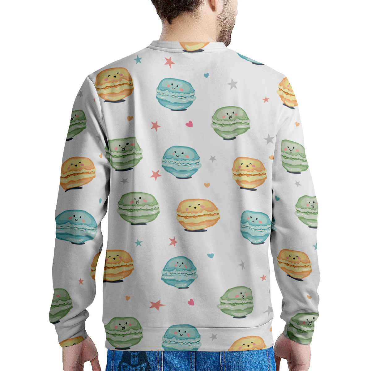 Happy Macarons Print Pattern Men's Sweatshirt-grizzshop