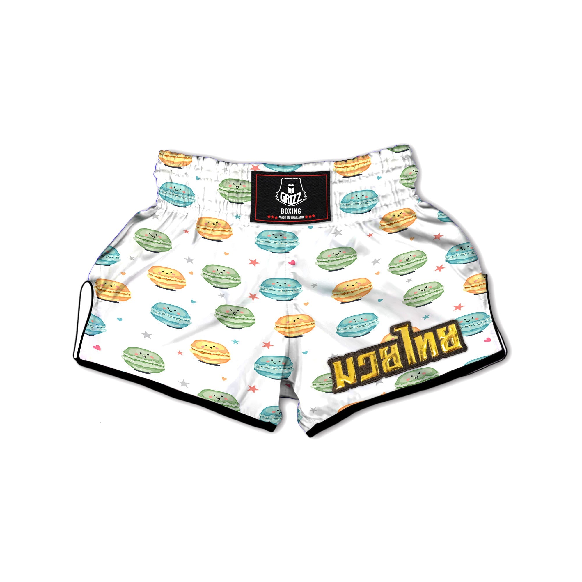 Happy Macarons Print Pattern Muay Thai Boxing Shorts-grizzshop