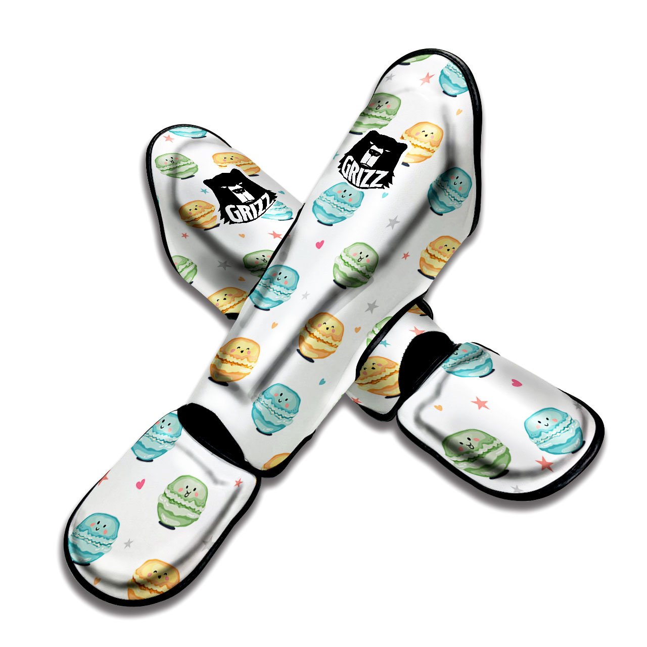 Happy Macarons Print Pattern Muay Thai Shin Guards-grizzshop