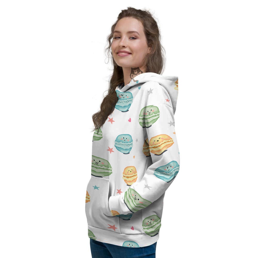 Happy Macarons Print Pattern Women's Hoodie-grizzshop