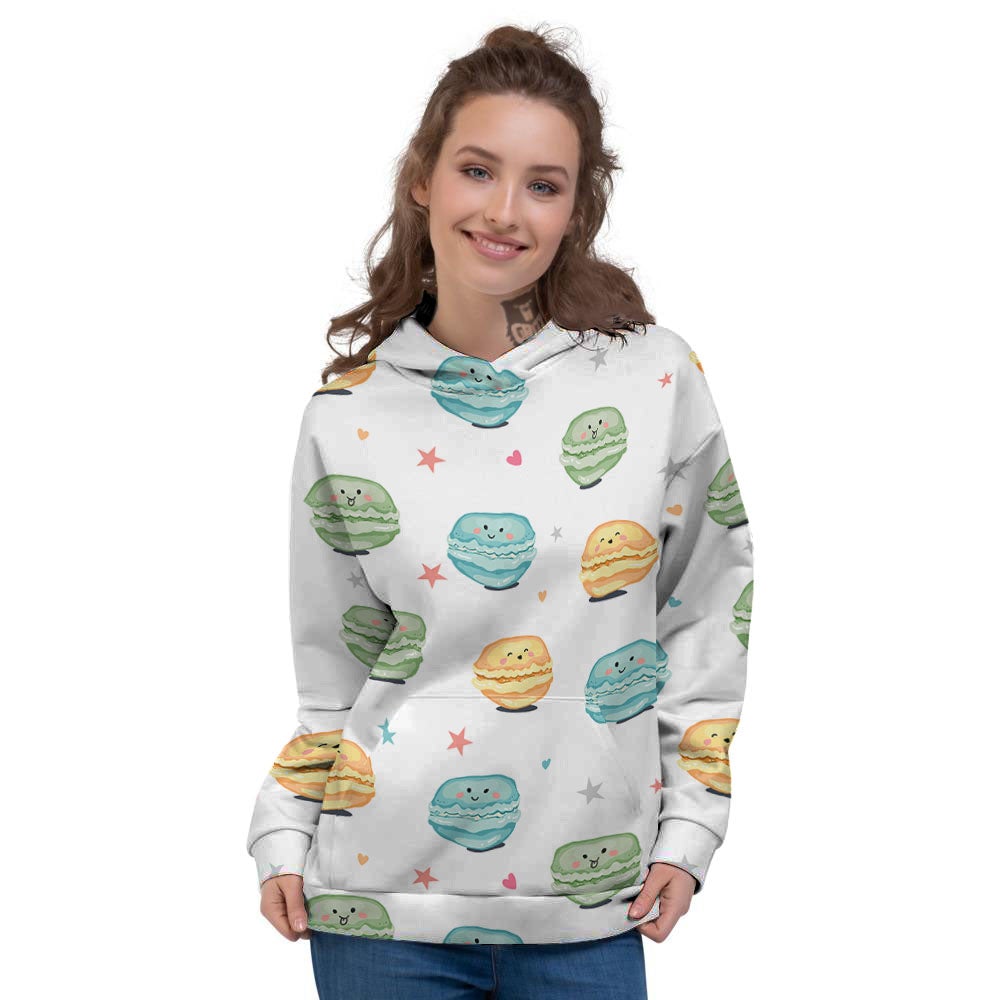 Happy Macarons Print Pattern Women's Hoodie-grizzshop