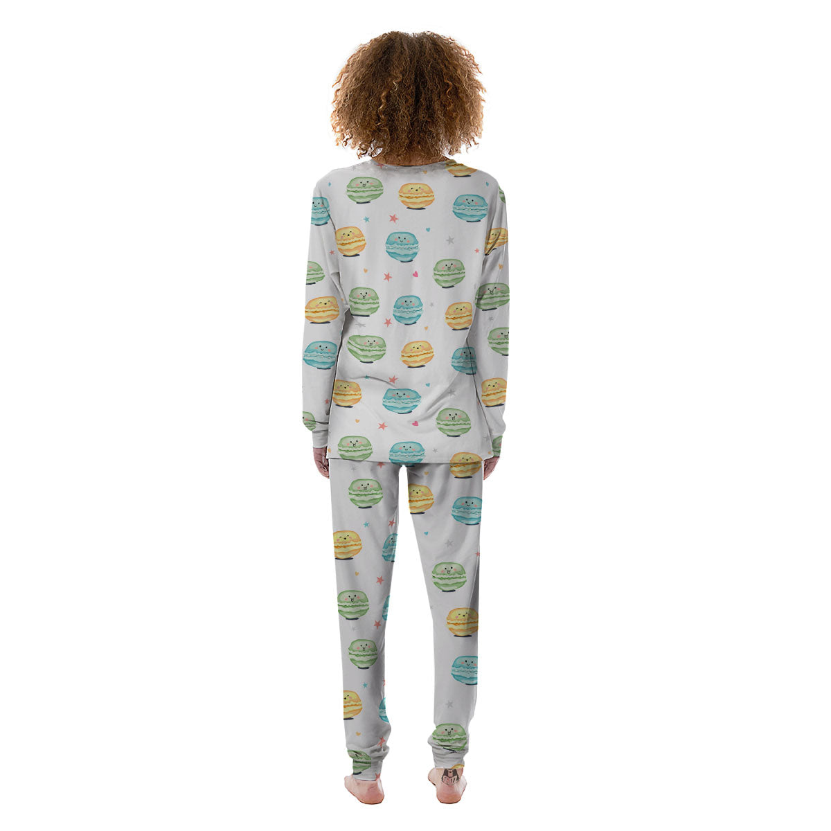 Happy Macarons Print Pattern Women's Pajamas-grizzshop