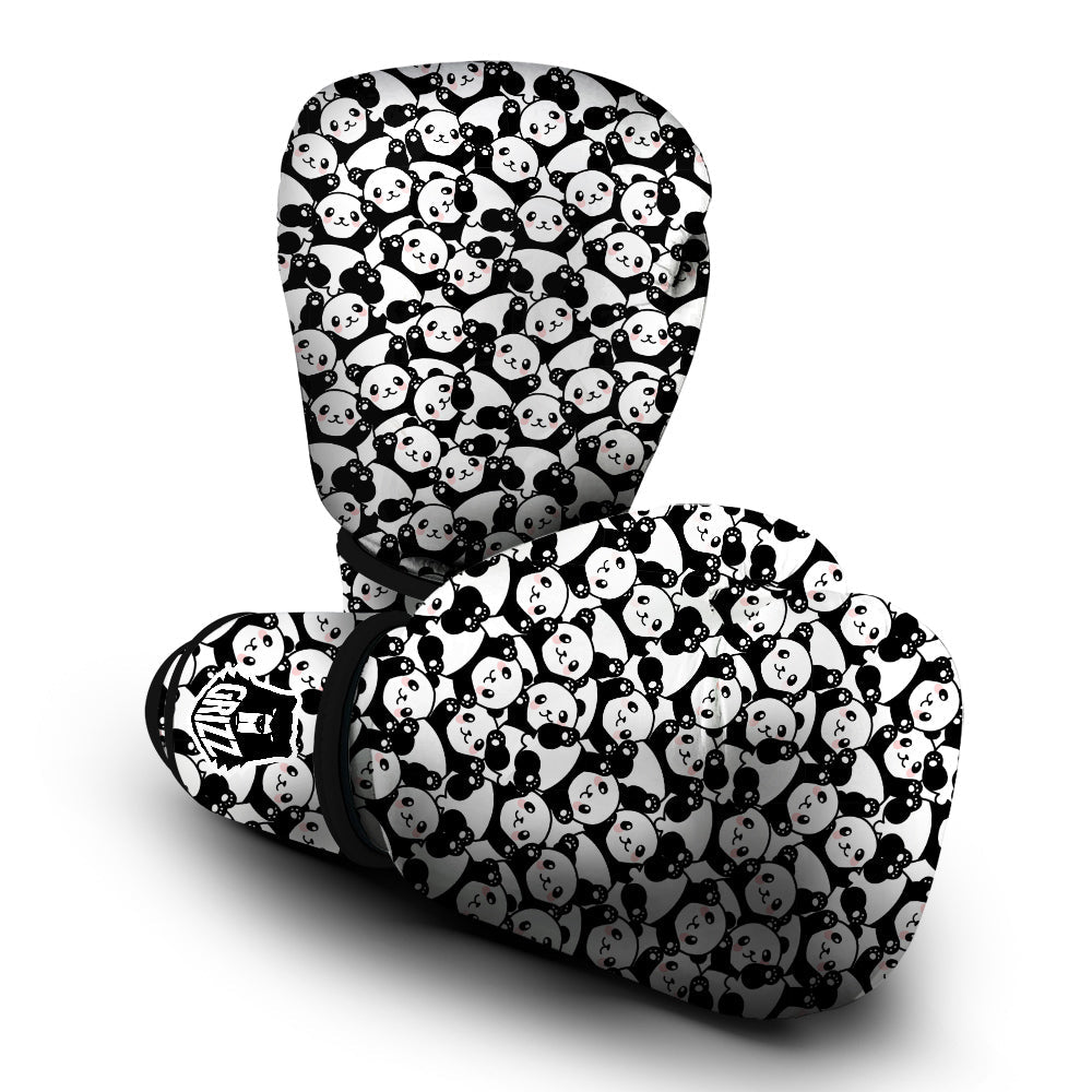 Happy Panda Cute Print Pattern Boxing Gloves-grizzshop