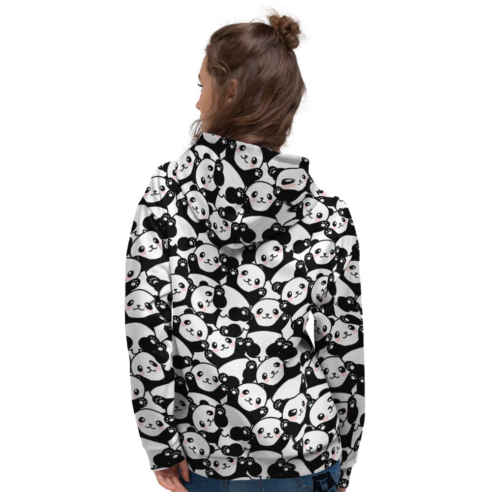 Happy Panda Cute Print Pattern Women's Hoodie-grizzshop