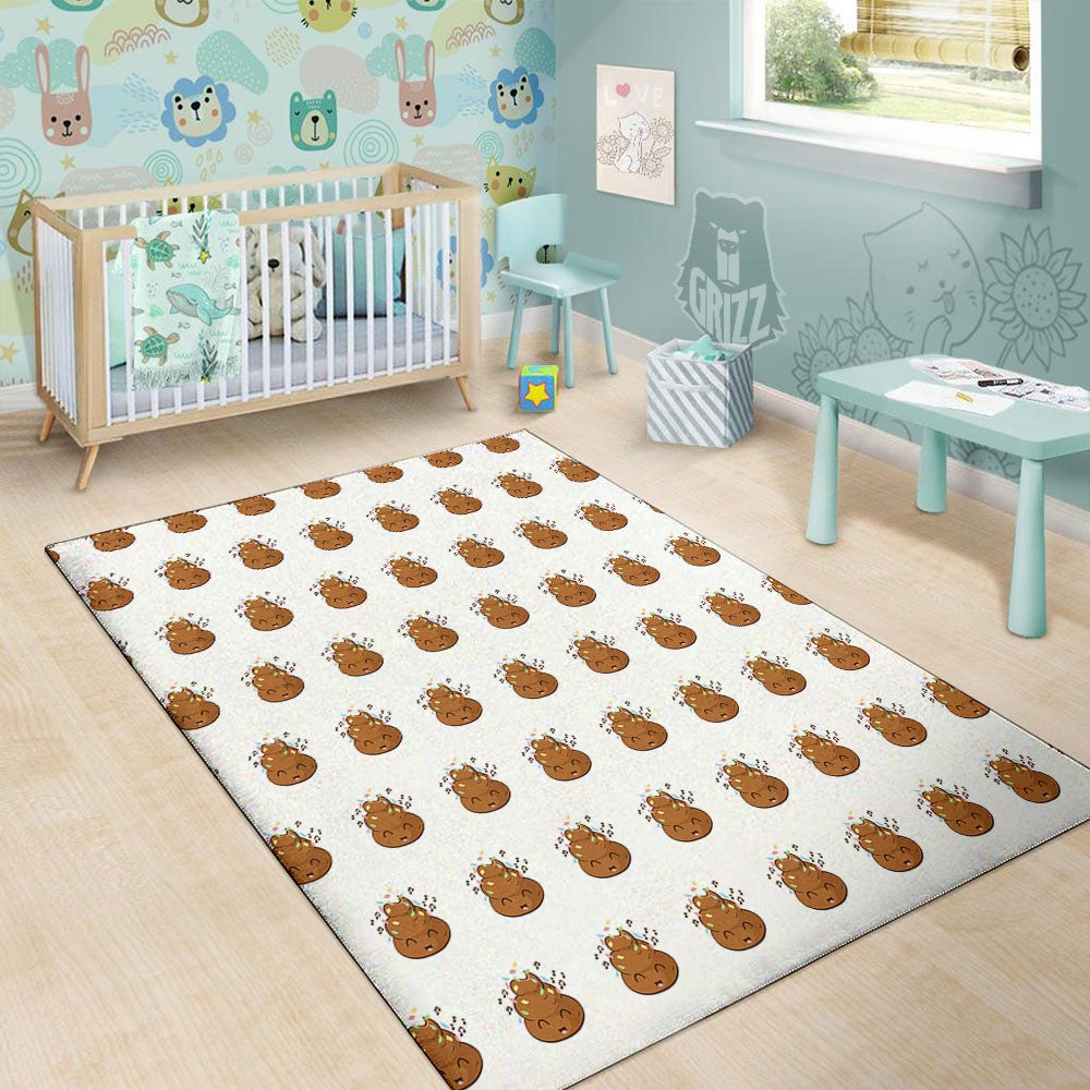 Happy Poop Print Pattern Floor Mat-grizzshop