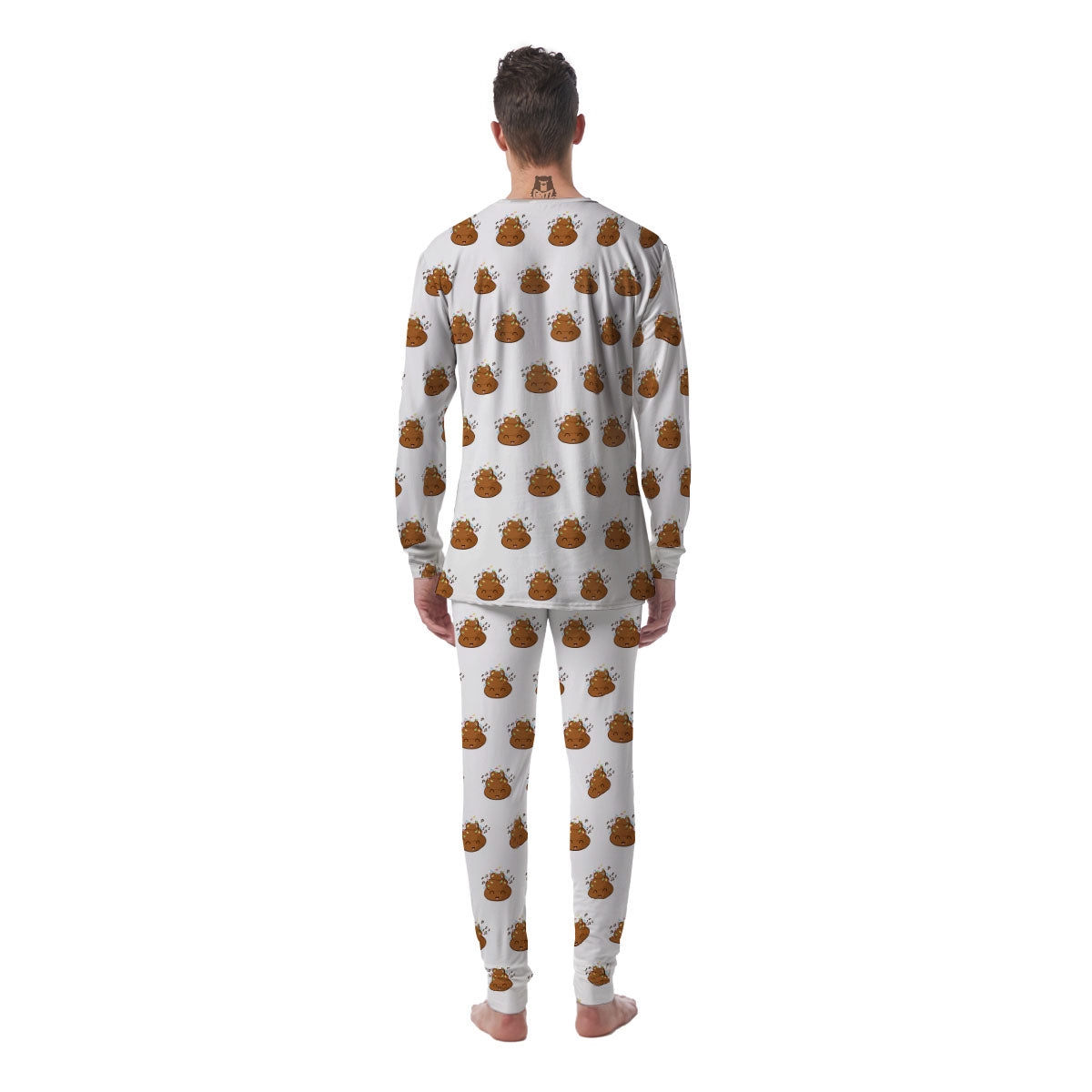 Happy Poop Print Pattern Men's Pajamas-grizzshop