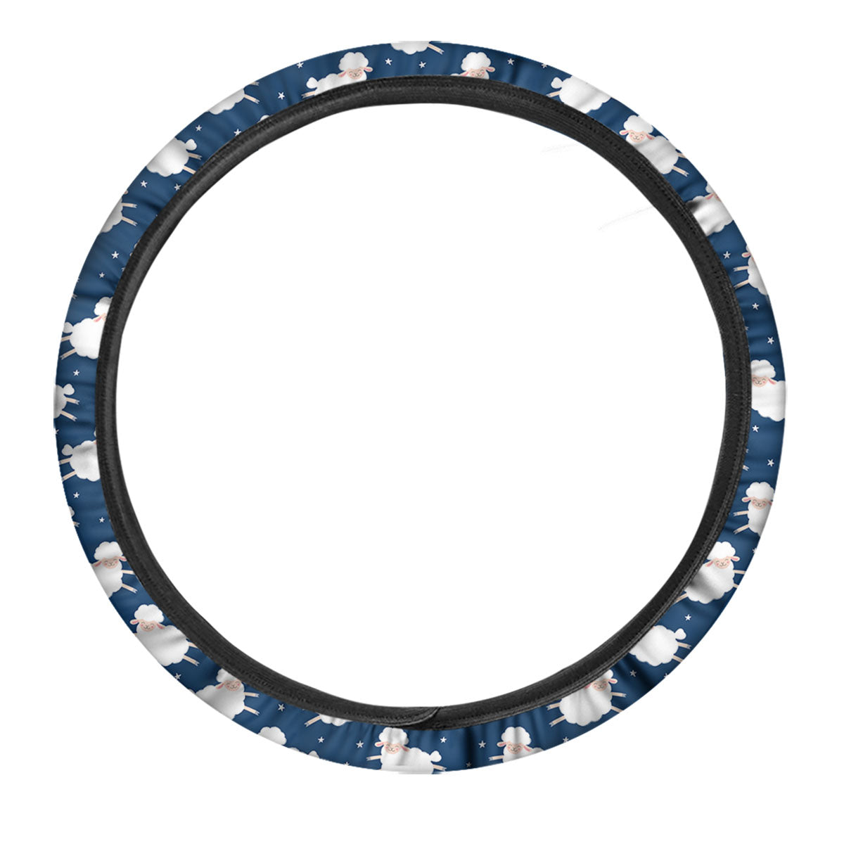 Happy Sheep Print Pattern Car Steering Wheel Cover-grizzshop