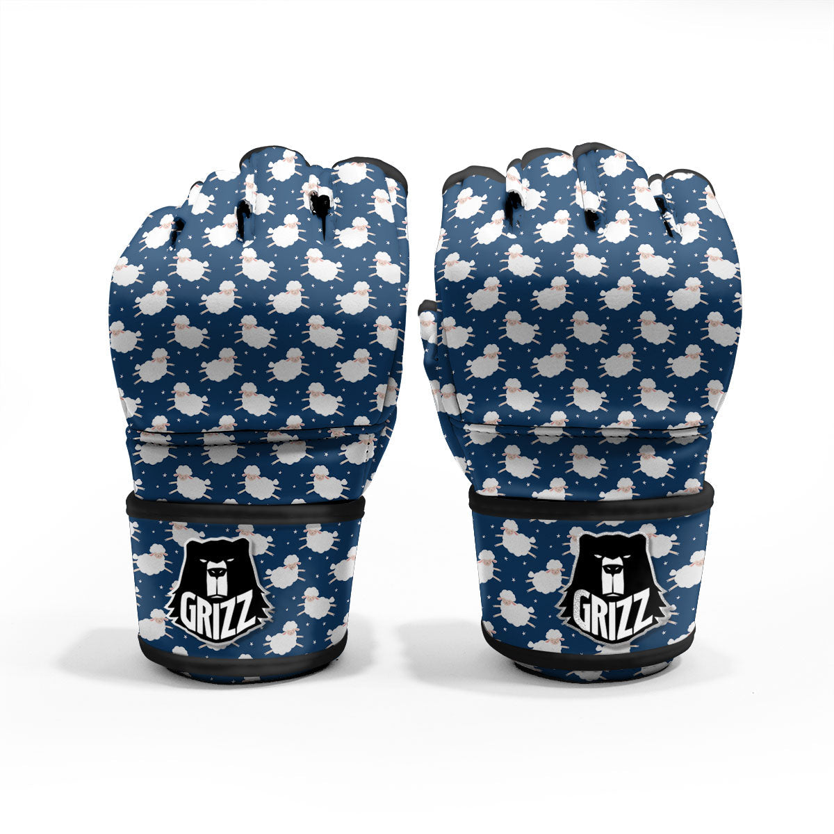 Happy Sheep Print Pattern MMA Gloves-grizzshop