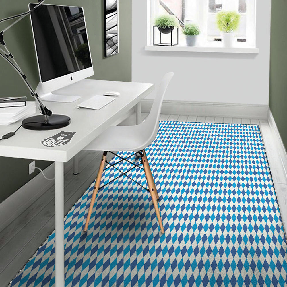 Harlequin Blue Print Pattern Floor Mat-grizzshop