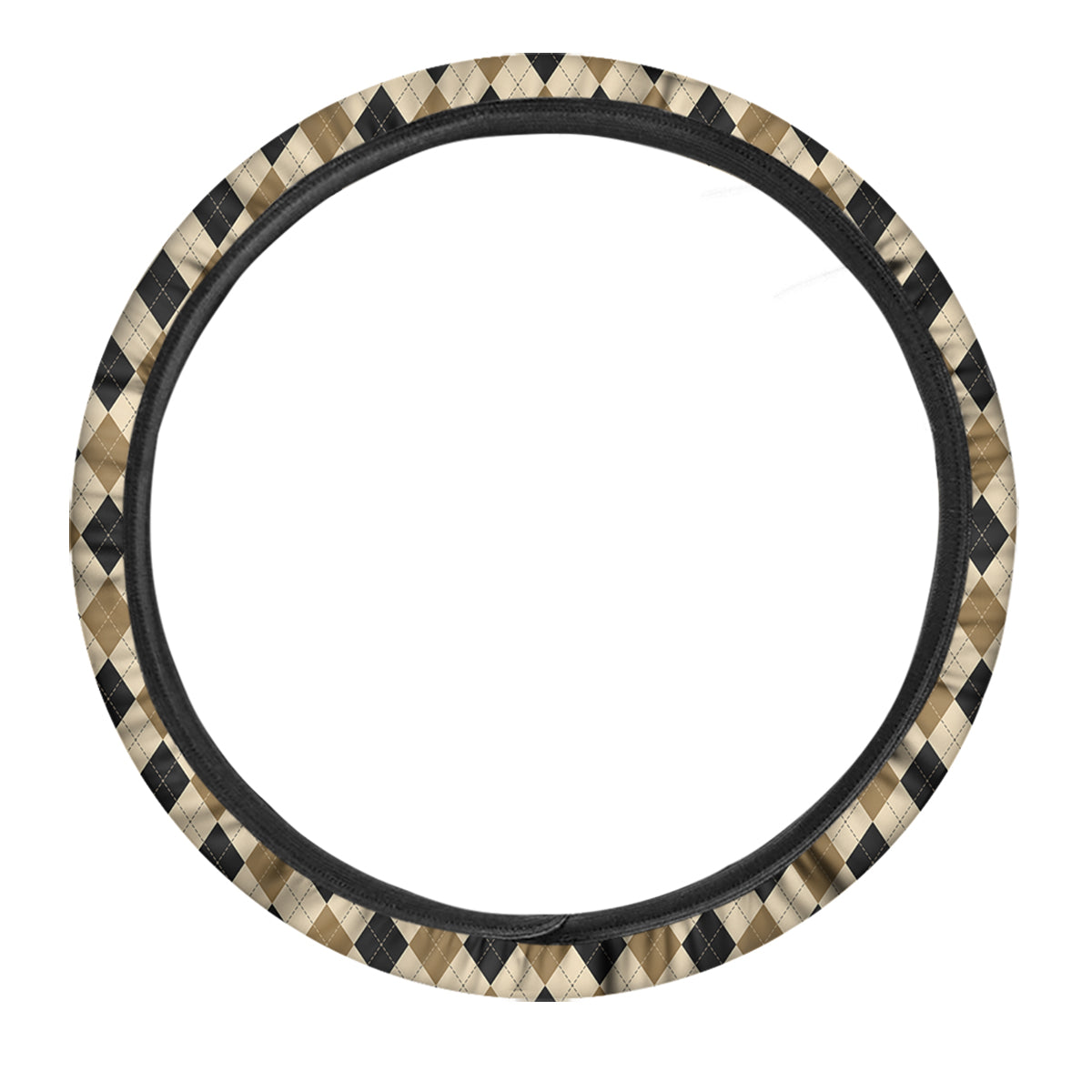 Harlequin Gold And Black Print Pattern Car Steering Wheel Cover-grizzshop