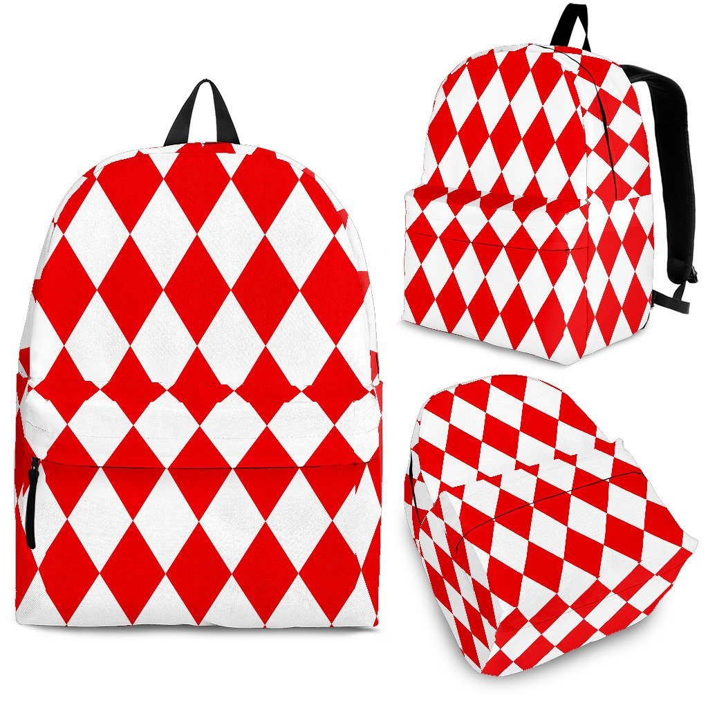 Harlequin Pattern Print Backpack-grizzshop