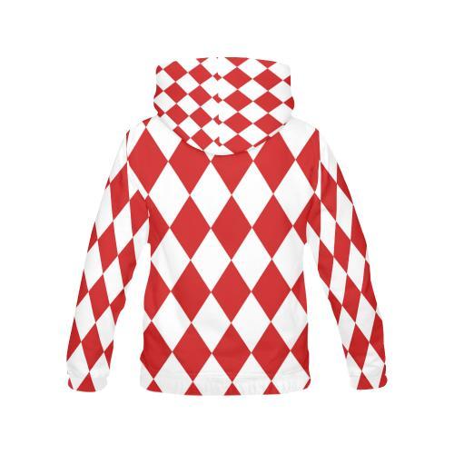 Harlequin Pattern Print Women Pullover Hoodie-grizzshop
