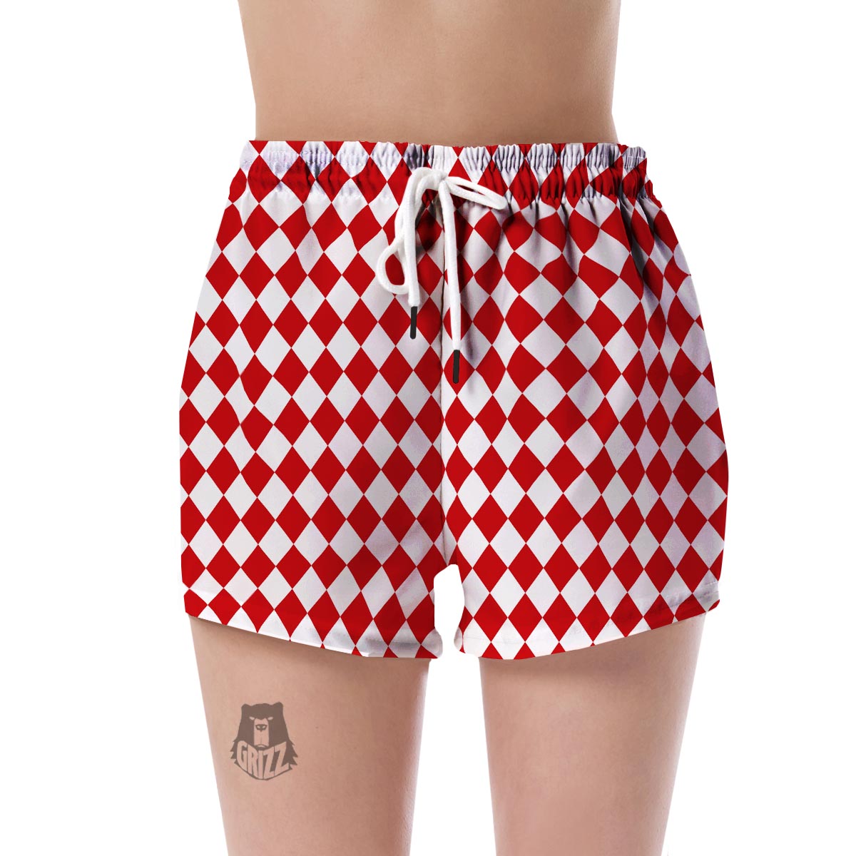 Harlequin Pattern Print Women's Shorts-grizzshop