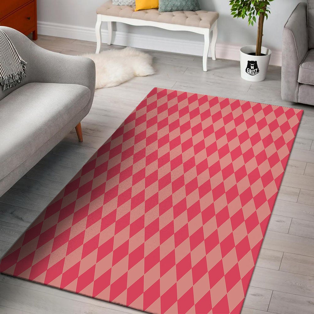 Harlequin Pink Print Pattern Floor Mat-grizzshop