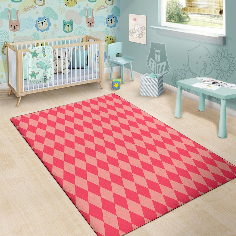 Harlequin Pink Print Pattern Floor Mat-grizzshop