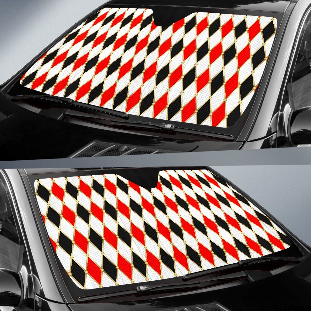 Harlequin Print Pattern Car Sun Shade-grizzshop