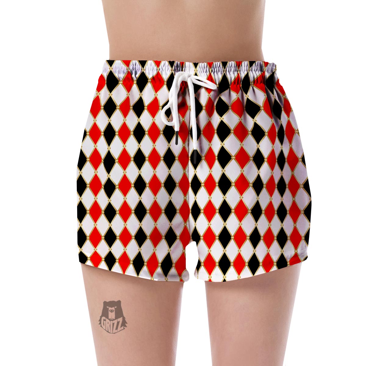 Harlequin Print Pattern Women's Shorts-grizzshop