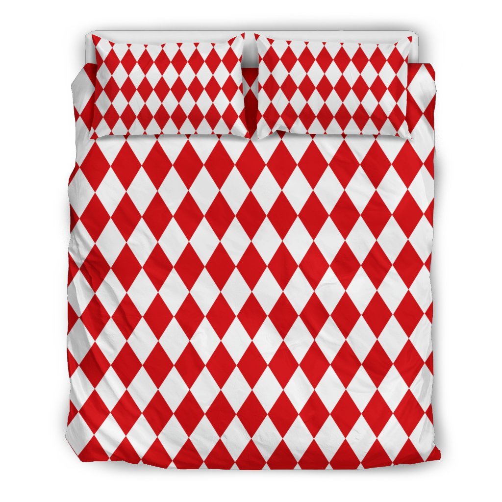 Harlequin Pattern Print Duvet Cover Bedding Set-grizzshop
