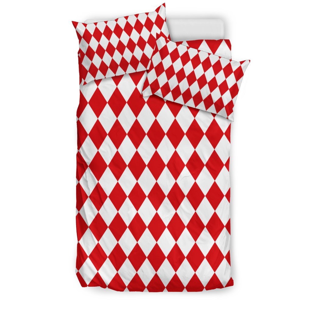 Harlequin Pattern Print Duvet Cover Bedding Set-grizzshop