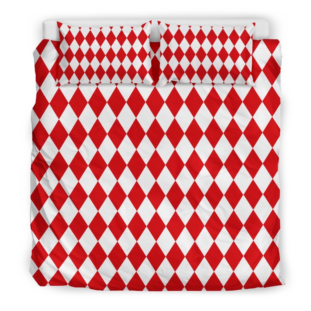 Harlequin Pattern Print Duvet Cover Bedding Set-grizzshop