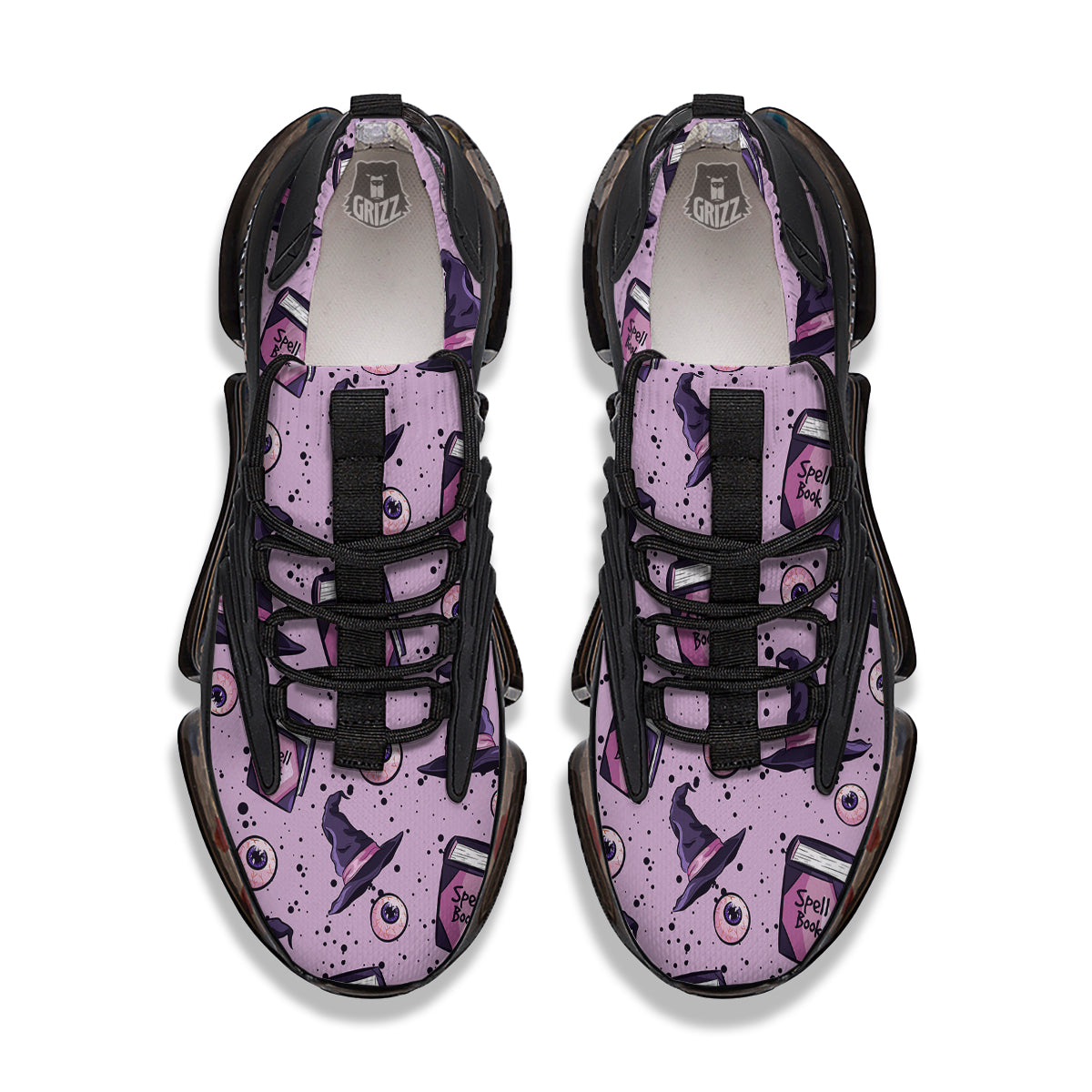 Hat Wizard Print Pattern Black Gym Shoes-grizzshop