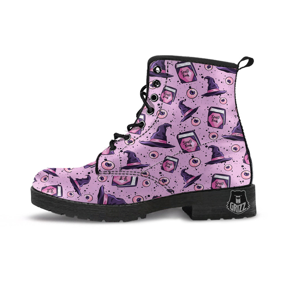 Hat Wizard Print Pattern Leather Boots-grizzshop