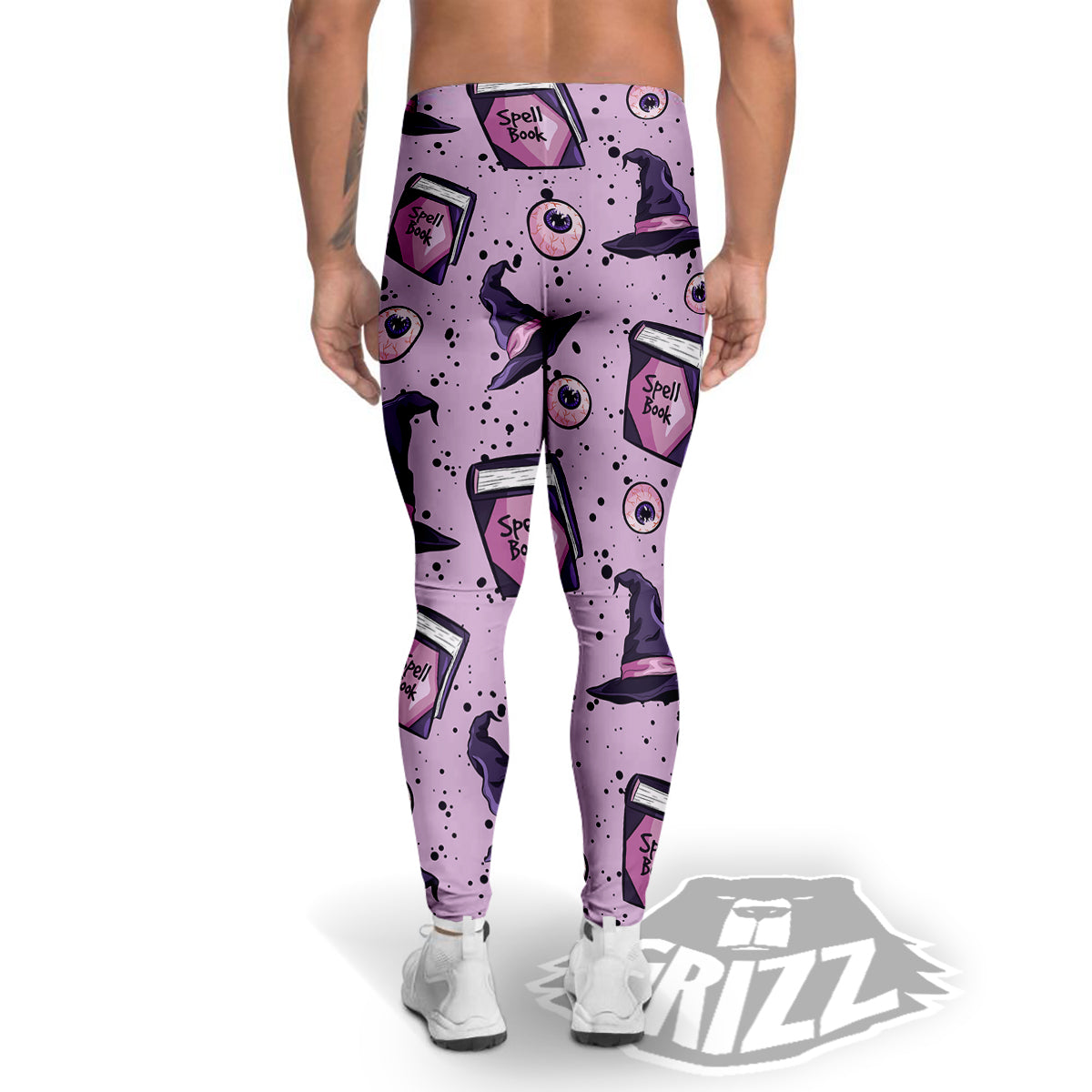 Hat Wizard Print Pattern Men's Leggings-grizzshop